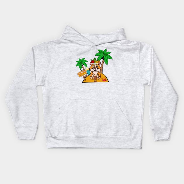 Hamster on an island Kids Hoodie by Pet Station